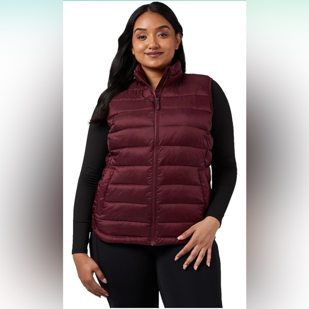 WOMEN'S LIGHTWEIGHT POLY-FILL PACKABLE VEST - MAROONISH / S